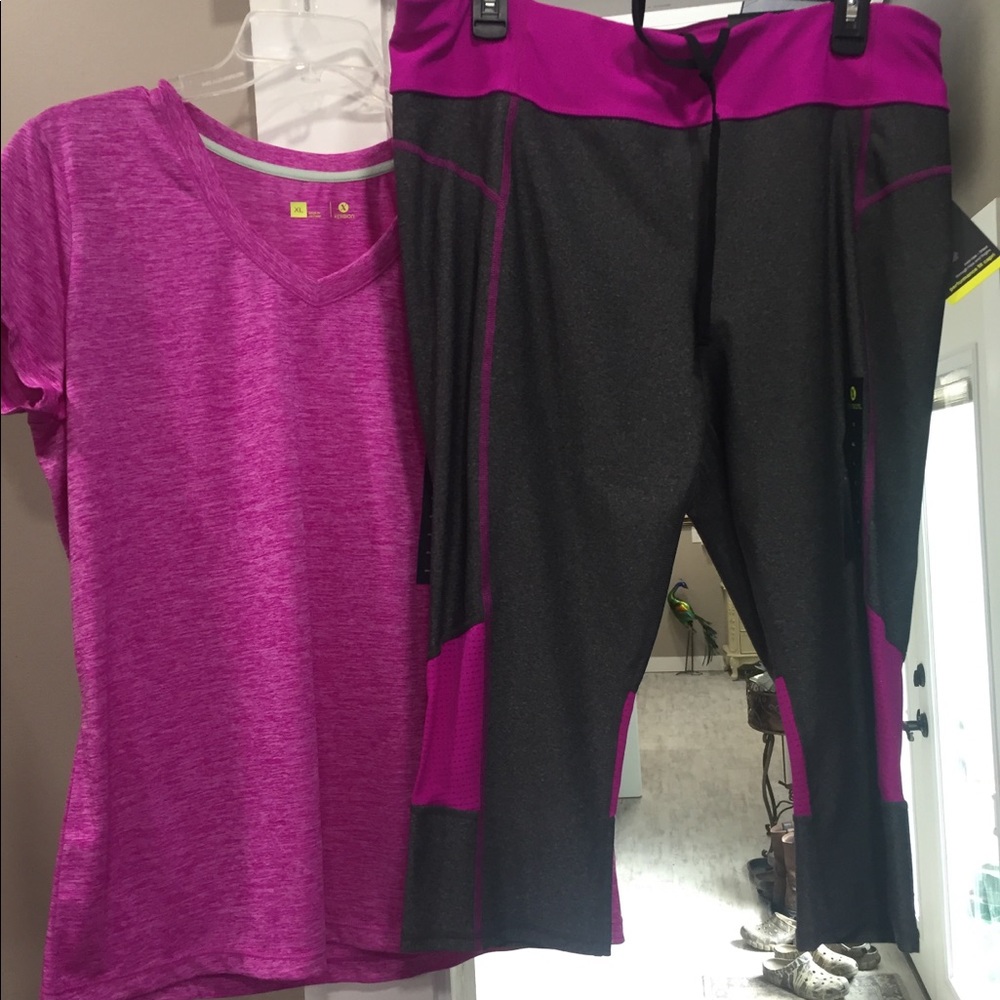 Xersion capri/shirt set size Xl